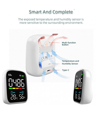 ELEKTRONICZNY MONITOR CO2, TEMP, WILGOCI. WI-FI - 2 - 