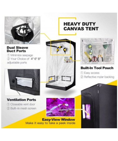 -35% iPower Silver growbox 60x60x160cm namiot do uprawy - 3 - Growboxy