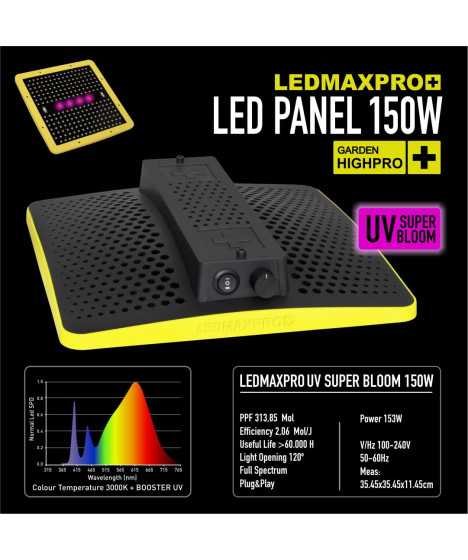 LEDMAX PRO 150W + UV, LED LAMP, FULL LIGHT 3000K, max 80x80cm, SAMSUNG LEDs, POWER CONTROL - 1