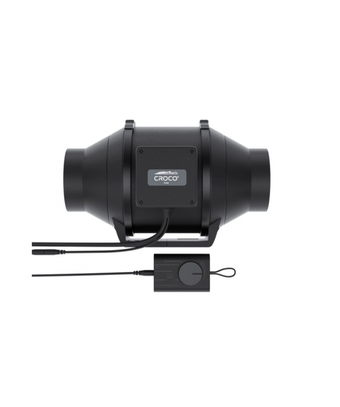 Croco Fan EC BF-100 - duct fan + speed controller 100mm 345m^/h. Croco Fan EC BF-100 - duct fan + speed controller 100mm 345m^/h.