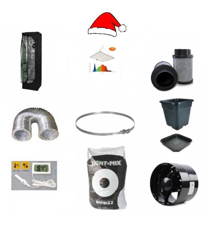 MINI Christmas Growbox Set HG 40x40xh140 LED GOAT 100W 1 Plant