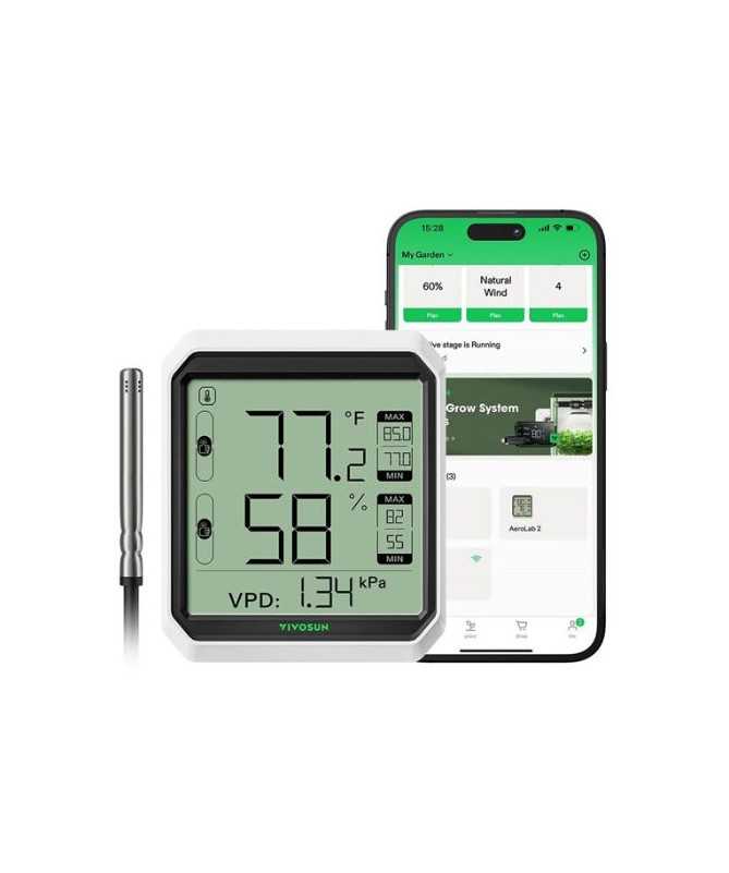 VIVOSUN THERMOMETER-HIGROMETER VPD BT THB1S Bluetooth-Wetterstation