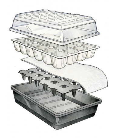 GARLAND SELBSTBESTEIGENDES GLASZIMMER/PROPAGATOR, 24 Sämlinge, 2.2L TANK, 37.5x23xh16cm