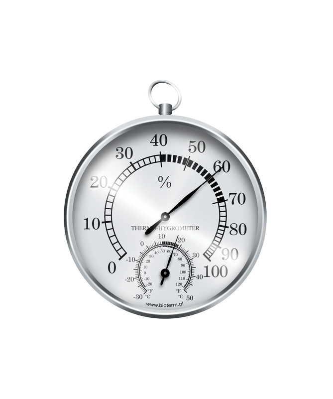 Weather station thermometer/hygrometer analog silver 092209