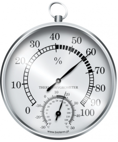 Silver analog thermometer/hygrometer 092209