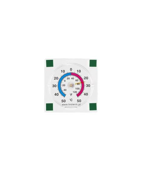 Stick-on thermometer and hygrometer 90x90mm