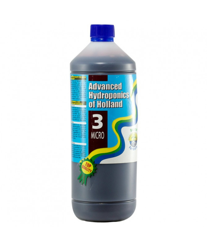 DUTCH FORMULA 3 MICRO 1L NAWÓZ UZUPEŁNIAJĄCY (MIKROELEMENTY) - ADVANCED HYDROPONICS OF HOLLAND