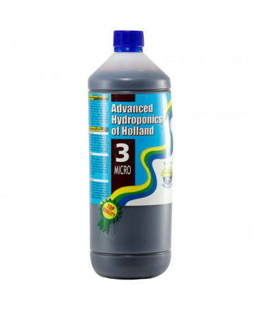 DUTCH FORMULA 3 MICRO 0.5L SUPPLEMENTAL FERTILIZER (MICRONUTRIENTS) - ADVANCED HYDROPONICS OF HOLLAND