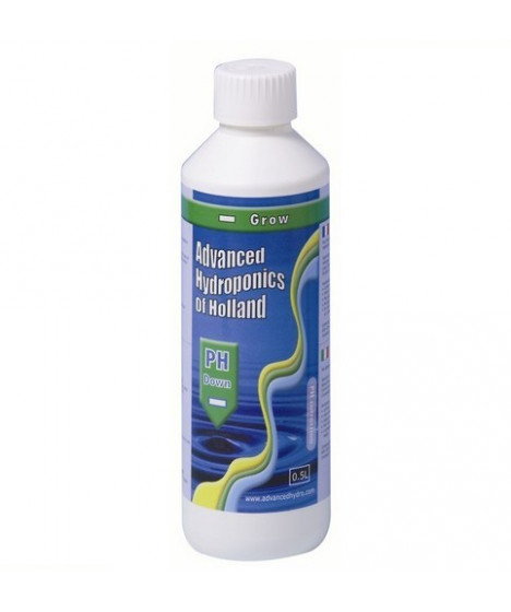 ADVANCED HYDROPONICS PH DOWN GROW 500ML - 1 - *Advanced Hydroponics of Holland* oferuje skoncentrowane preparaty do regulacji pH