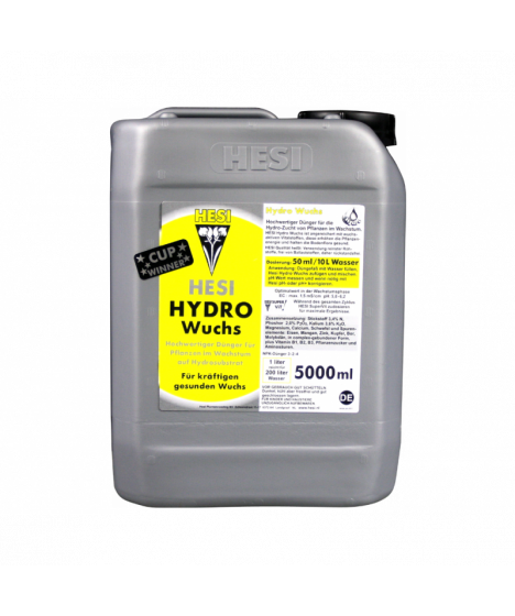 Hesi Hydro Growth 20l - Nawóz na fazę wzrostu hydroponika - 1 - Hydro Growth zawiera odpowiednio więcej azotu niż Hydro Bloom po