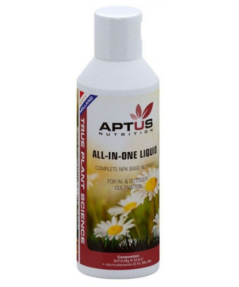 APTUS ALL-IN-ONE PŁYN 150ML - 1 - 100 mineralny nawóz kompleksowe źródło niezbędnych pierwiastków dla Twoich roślin. Wyjątkowa 