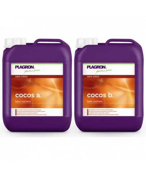 PLAGRON COCOS A/B 2*5L - 1 - Łatwo przyswajalne składniki odżywcze w szerokim zakresie pH. Nie krystalizuje się w opakowaniu. 