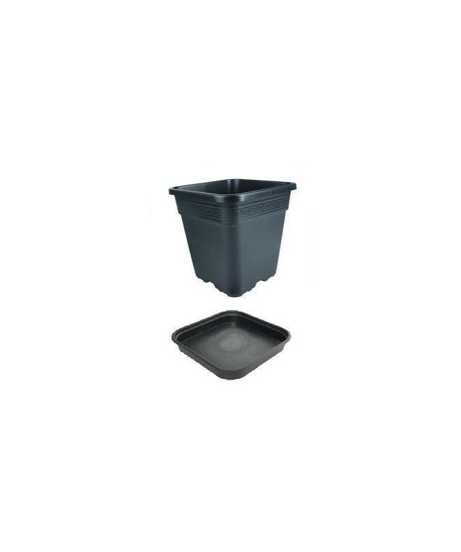 Square plastic flower pot 11l + base