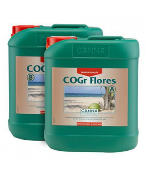 CANNA COCO COGR FLORES A/B 2*5L - 1 - COGr Flores jest kompletną profesjonalną pożywką dla szybko rosnących roślin, zawiera wszy