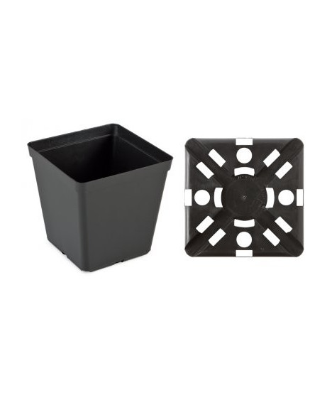 DONICZKA KWADRATOWA 1,5L (13*13*H13) - 1 - Donica plastikowa kwadratowa 1500ml (130mm x 130mm x h130mm)