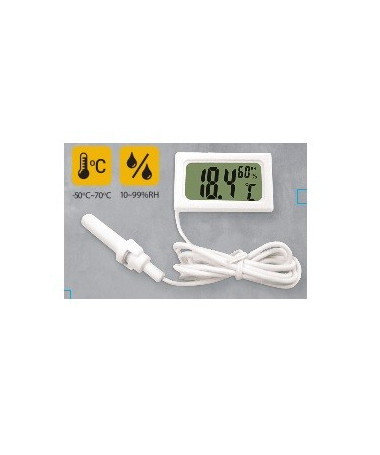 TERMOHIGROMETER (beide Funktionen auf Sensor mit Kabel), -50/+70oC, 10%-99%RH, 47x28x15mm