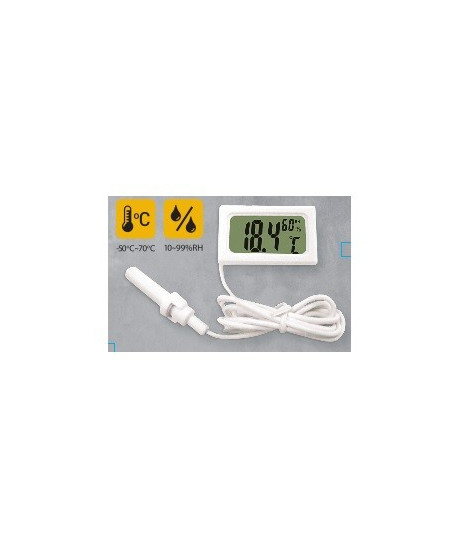 TERMOHIGROMETER (beide Funktionen auf Sensor mit Kabel), -50/+70oC, 10%-99%RH, 47x28x15mm