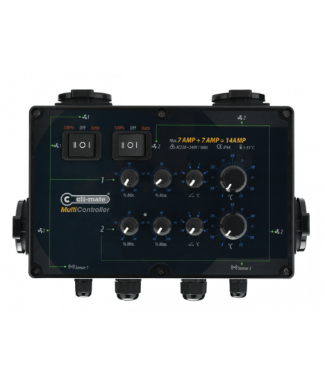 Cli-mate MC-12-12 2x12A climate controller - speed controller for 4 fans - 1