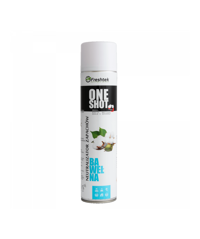 Freshtek ONE SHOT Bawełna Spray 600ml - neutralizator zapachu