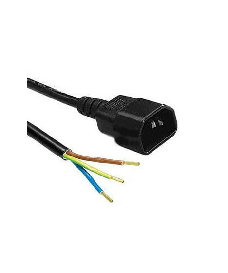 PRZEWÓD, KABEL ZASILAJĄCY Z WTYCZKĄ IEC C14 - MĘSKI, 3x1,5mm, dł.3m - 1 - długość 140cm.